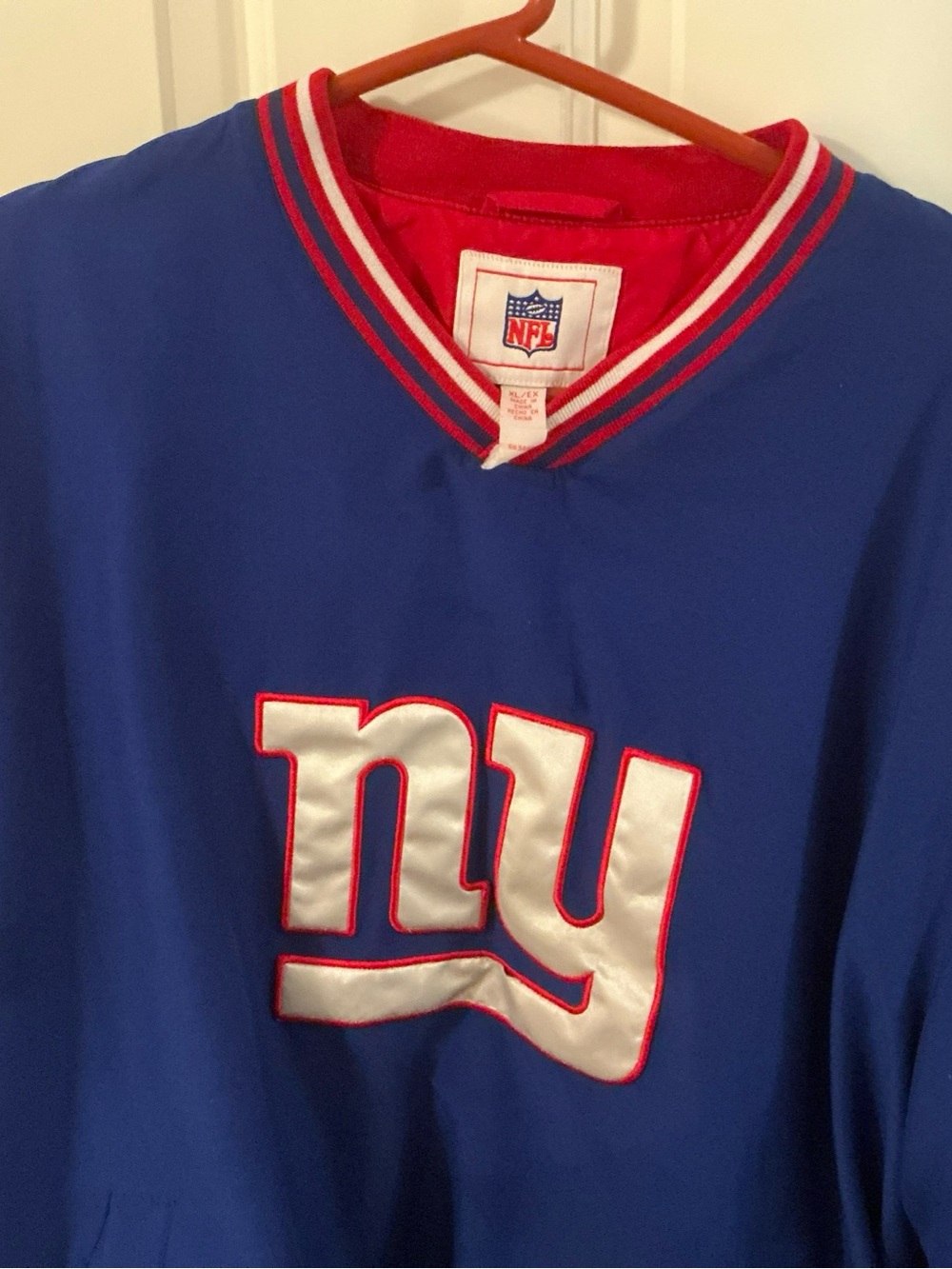 NFL NY Giants Polyester Pullover w/Cotton Lining Side Zipper Size XL EUC - Picture 2 of 4